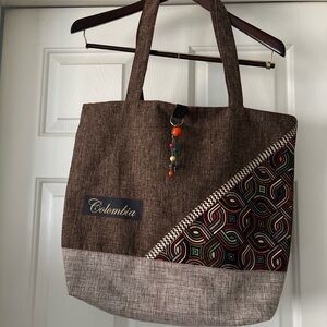 Colombia Brown Patterned Tote Bag